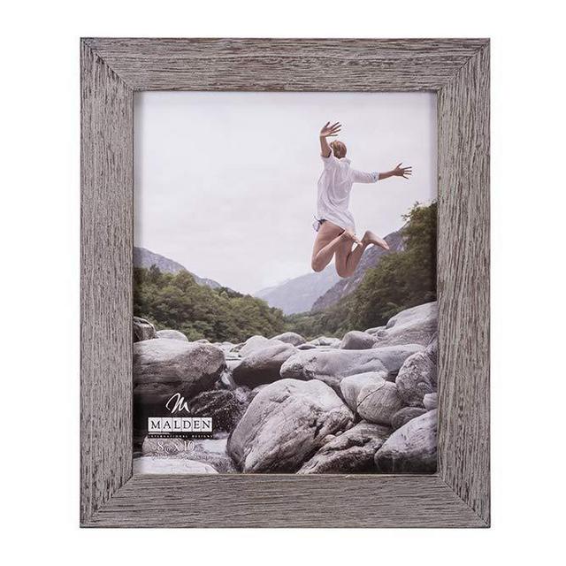 Malden International Designs Rustic Fashion Wide Linear Graywash Wooden Picture Frame, 8x10, Gray