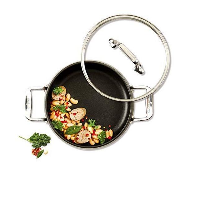 All-Clad E7855264 HA1 Hard Anodized Nonstick Dishwasher Safe PFOA Free Stock Pot Cookware, 8-Quart, Black