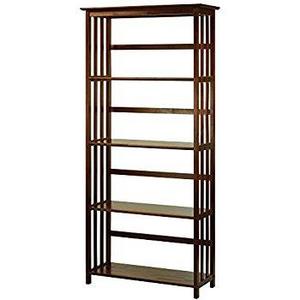 Casual Home Mission Style 5-Shelf Bookcase, Walnut