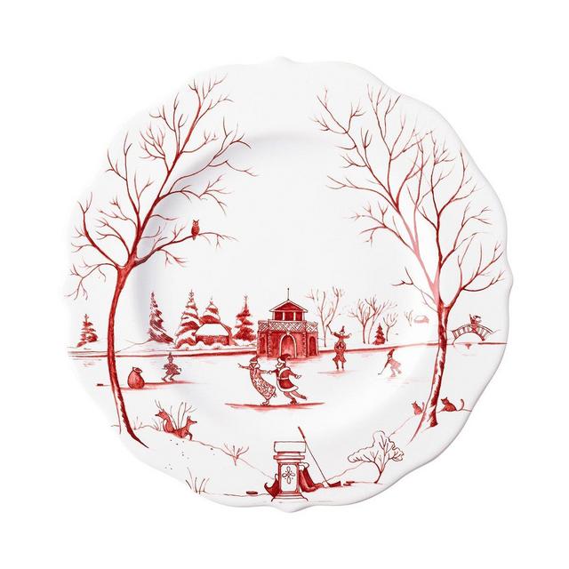 Country Estate Winter Frolic Ruby "The Claus' Christmas Day" Dessert/Salad Plate