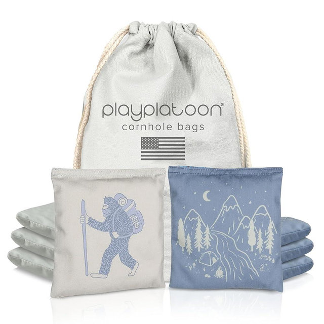 Professional Cornhole Bags - Set of 8 Regulation All Weather Double Sided - Sticky Side/Slick Side Bean Bags for Pro Corn Hole Game