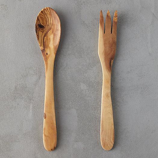 Olive Wood Salad Servers