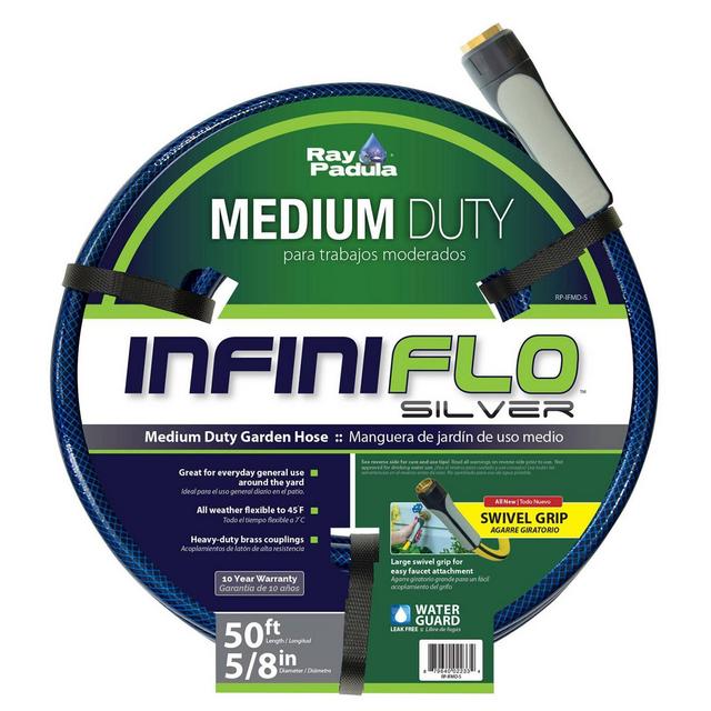 Ray Padula InfiniFlo 50ft Silver Medium Duty Garden Hose