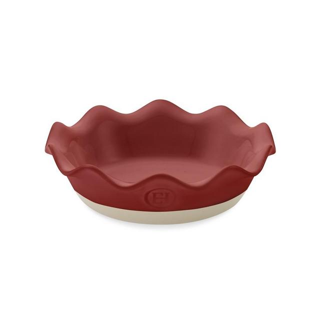 Emile Henry Mini Ruffled Pie Dish, Burgundy