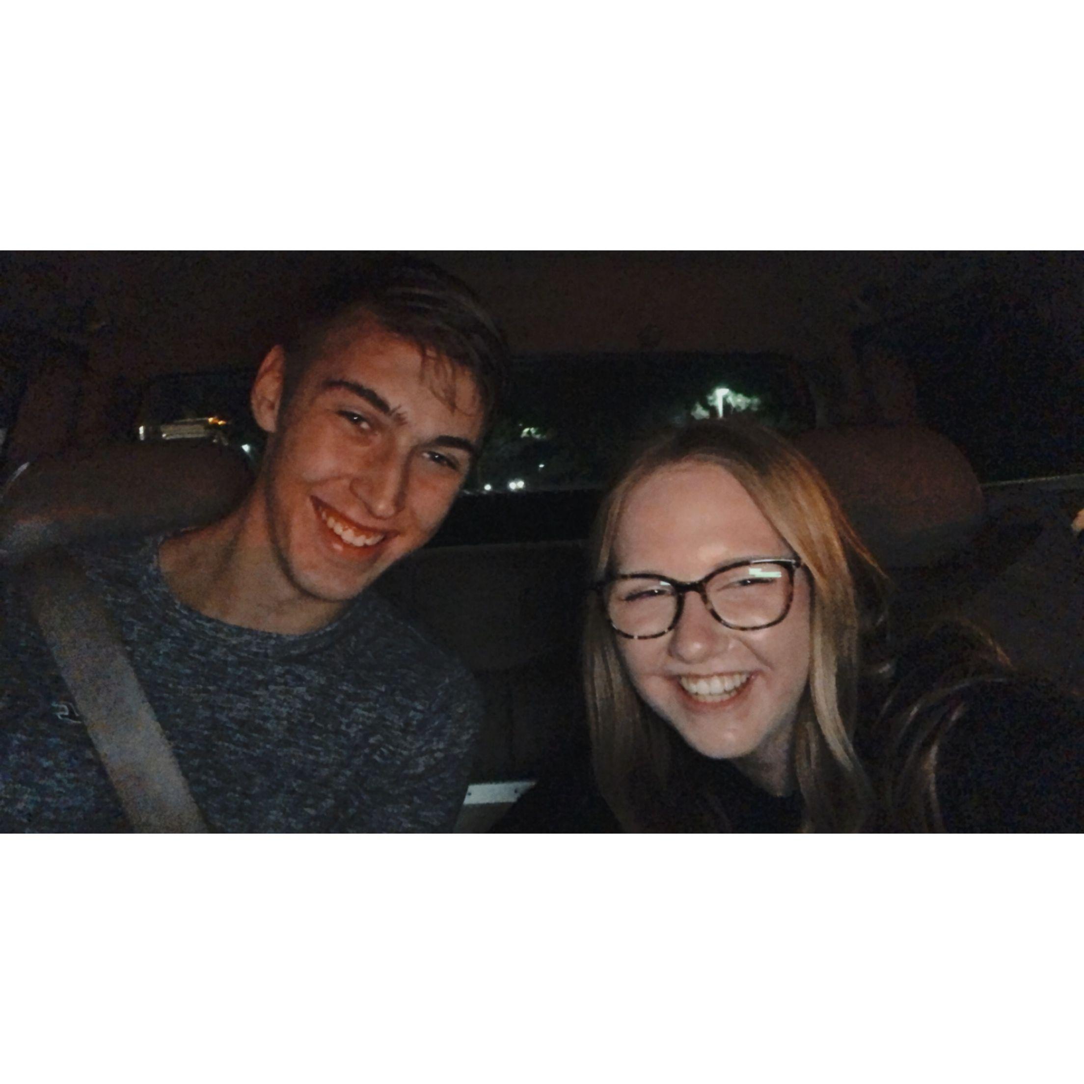 This was our first date! My family wanted to see what he looked like so I asked him to take a picture with me. We went to Mercado's, then got ice-cream at Braums and drove around.