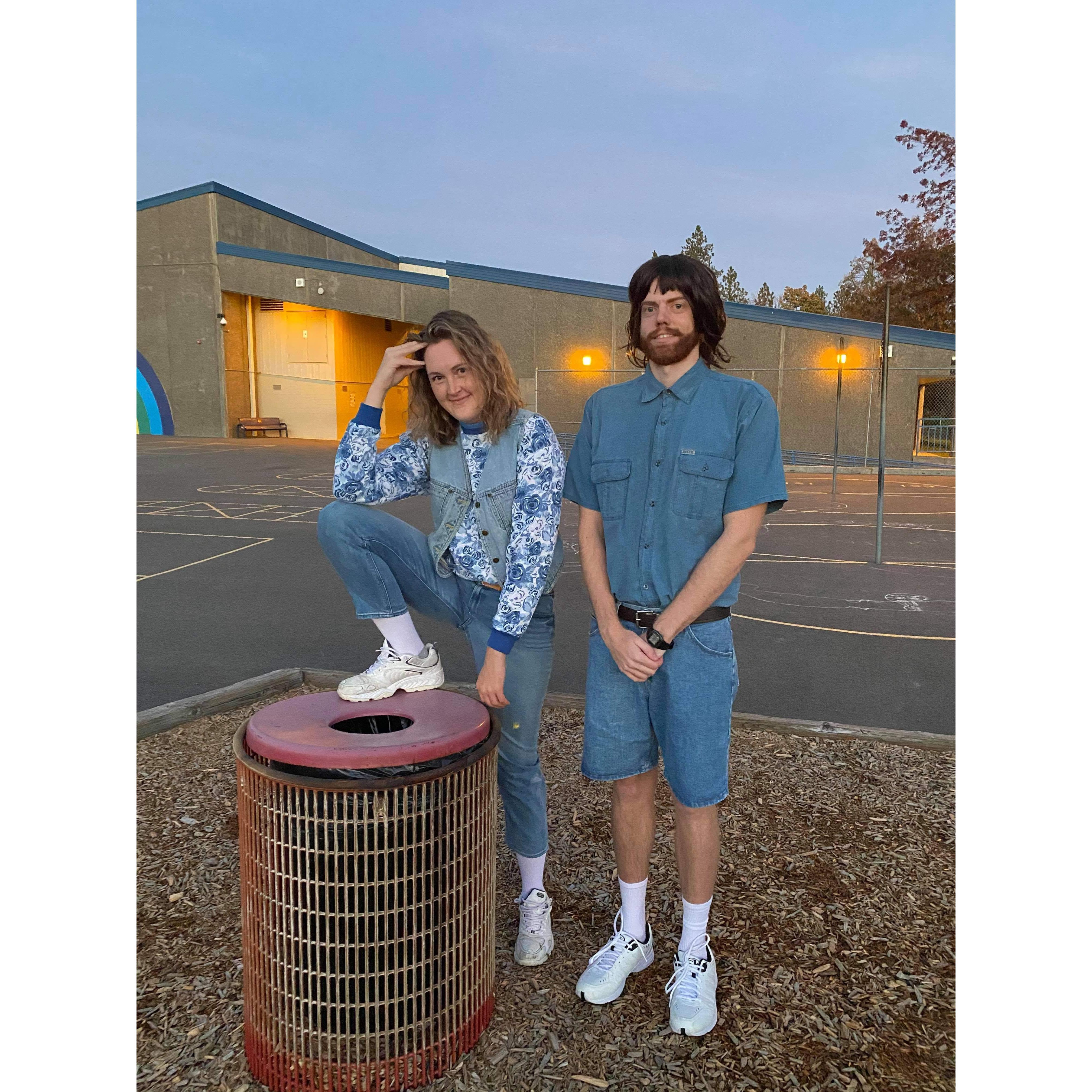 Halloween 2020. You can't tell by his face, but Niehls definitely knew he was in love at this point...about two weeks into dating.