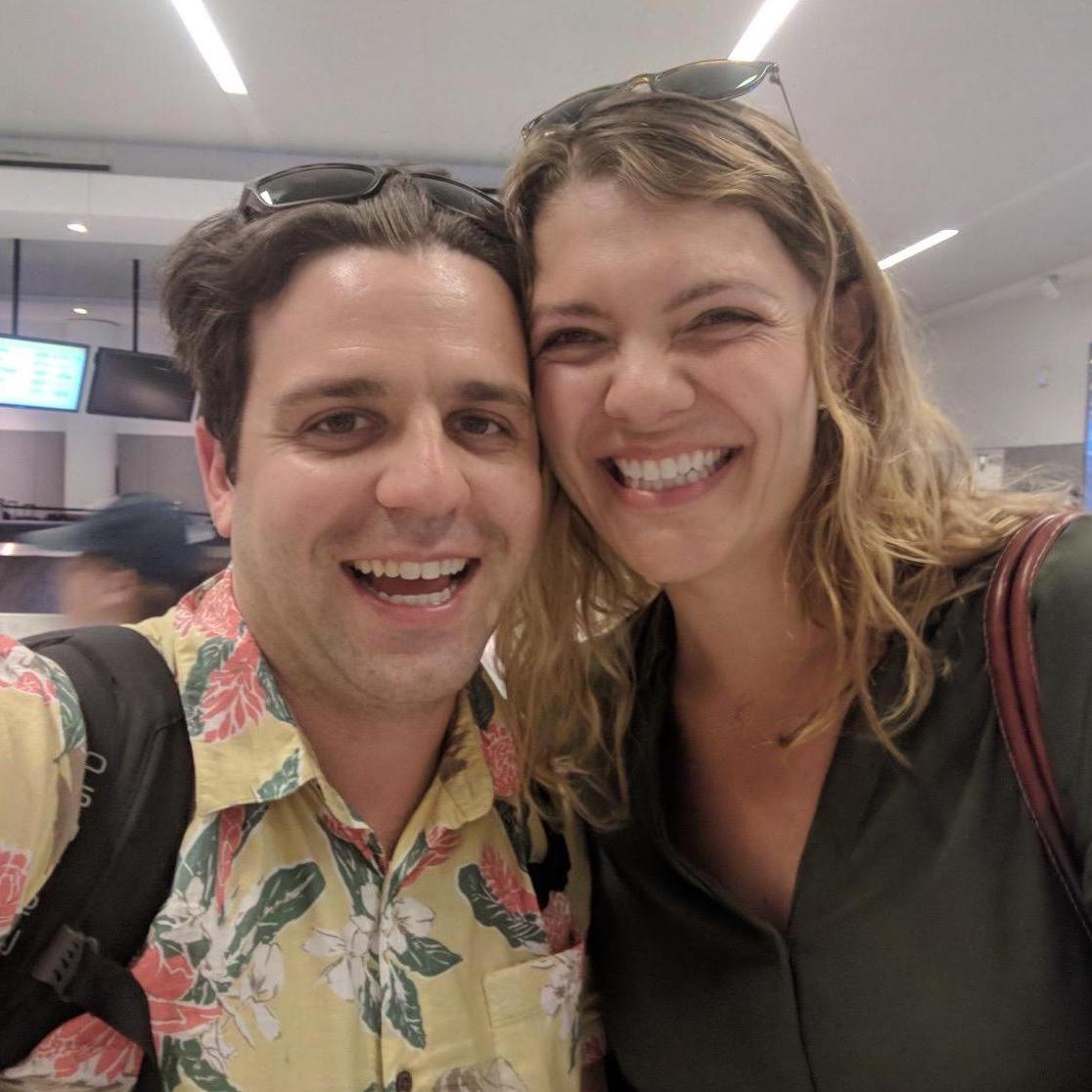 Meeting Chris at the airport after his trip to Montana