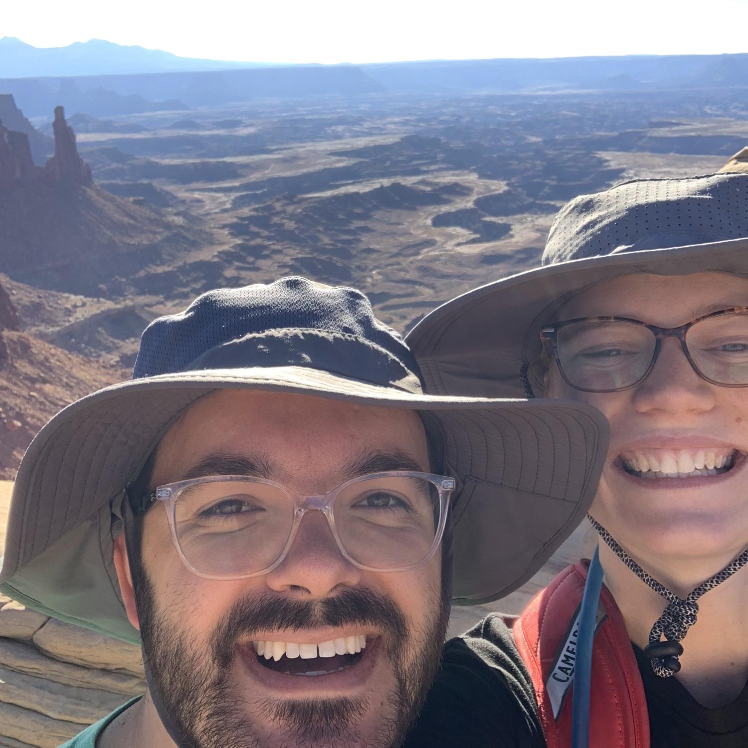 Testing out our new sun hats on a trip to Utah national parks (they worked great, Lindsey did not get sunburned for once)!