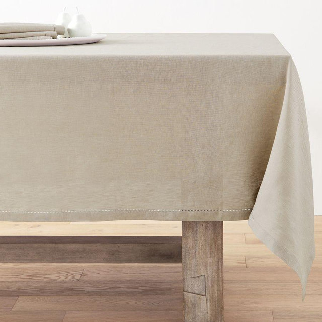 Belgian Linen Tablecloth, 70" x 108" - Dark Flax
