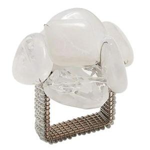 Sea Stone Napkin Rings, Set of 4, Color: White