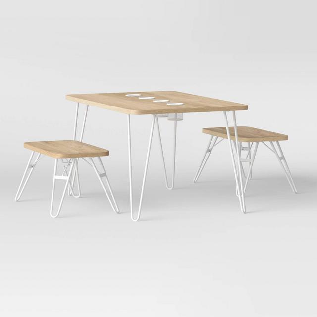 Landry Rectangle Activity Table with Stools Natural - Pillowfort™