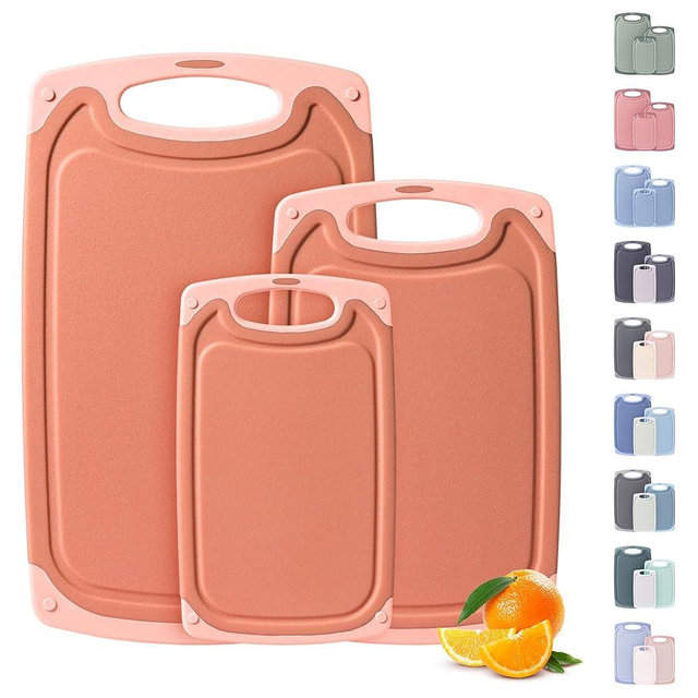 Socisen Plastic Cutting Board Set Non Slip Feet Over Sink Tablas Para Picar Cocina Tabua Madeira Corte Carne Bambu Alimentos Cortar Madera Juego Regalos Cumpleaños Navidad Mujer Mama Abuela Hombre