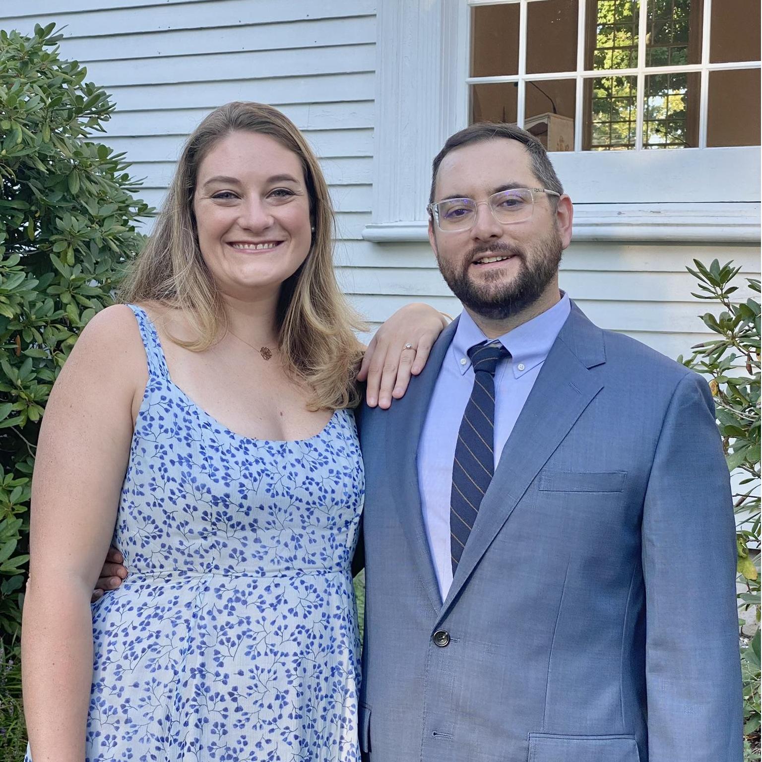 Dressed to impress at Sarah Bonti and Andrew St. Jacques's wedding in Fairfield, CT on September 18, 2021.