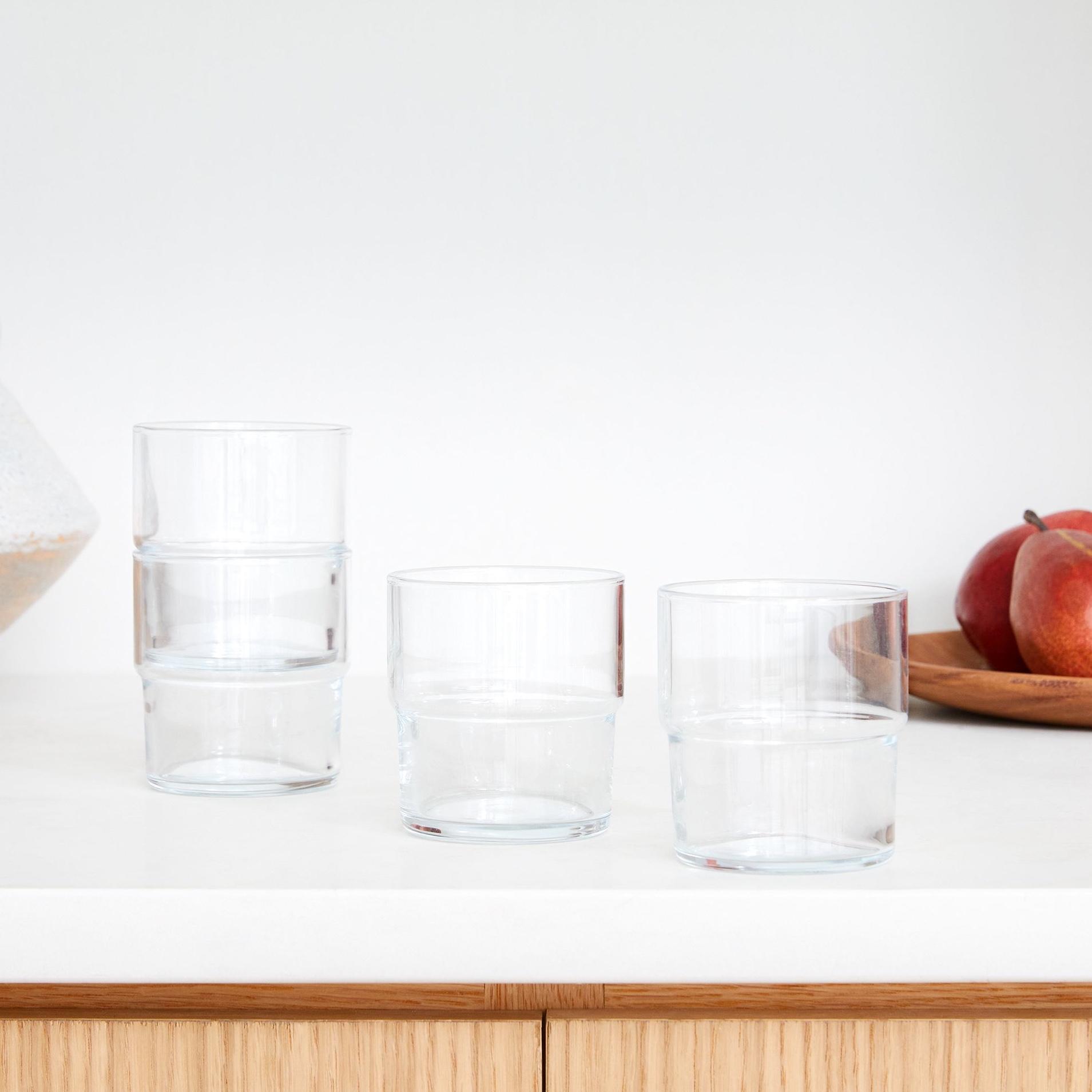 Essential Stacking Drinking Glass Collection -Short