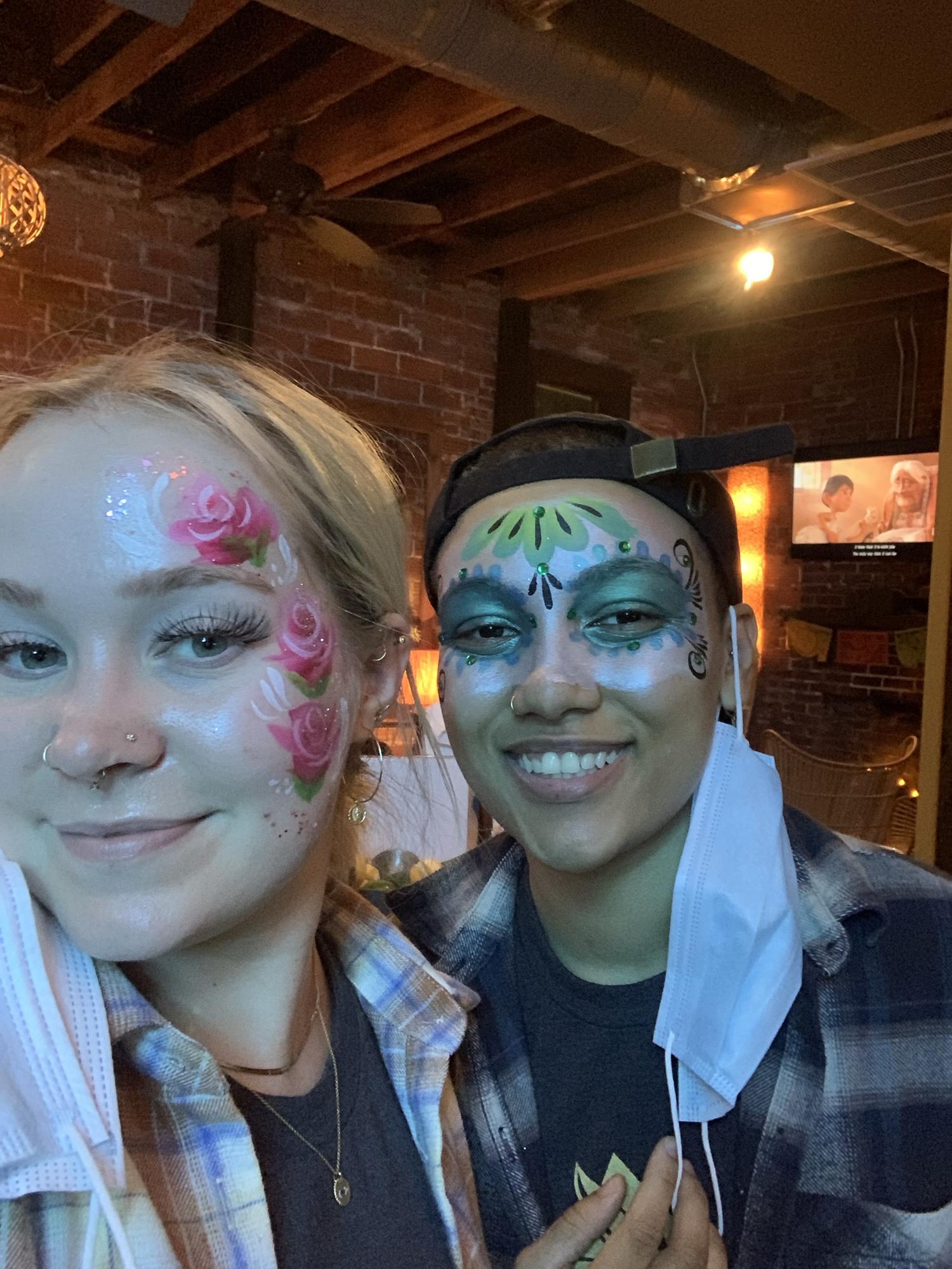 Face painting at Mayawell for Día de los Muertos!