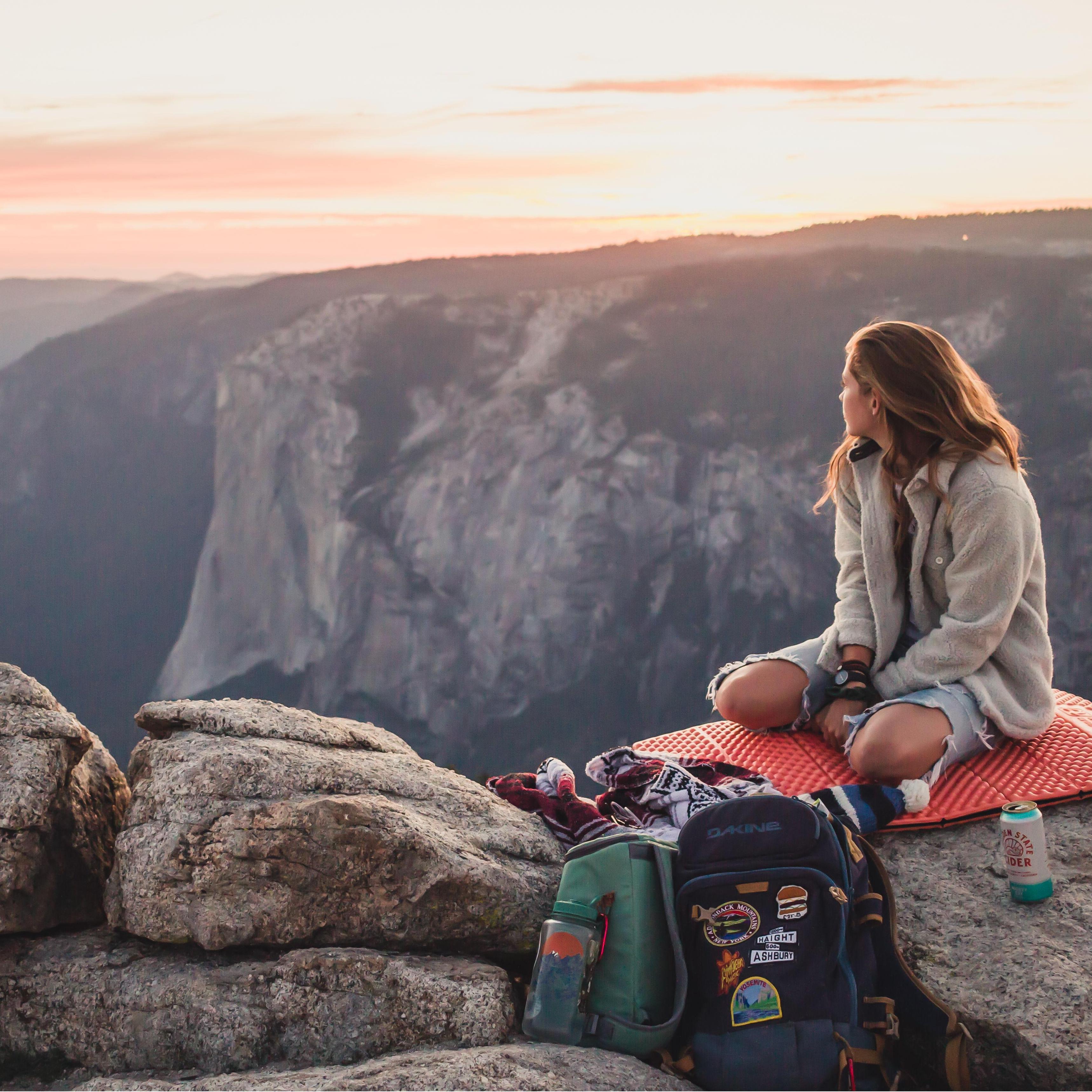 Celebrating our two year anniversary on Sentinel Dome watching the sunset.