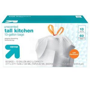 Ultra Strong Tall Kitchen Drawstring Trash Bags - 60ct - up & up™