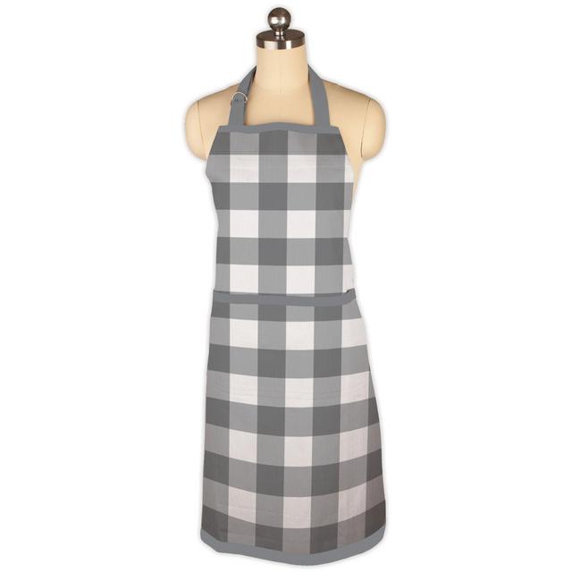 MU Kitchen™ Gingham Designer Print Chef Apron in Grey