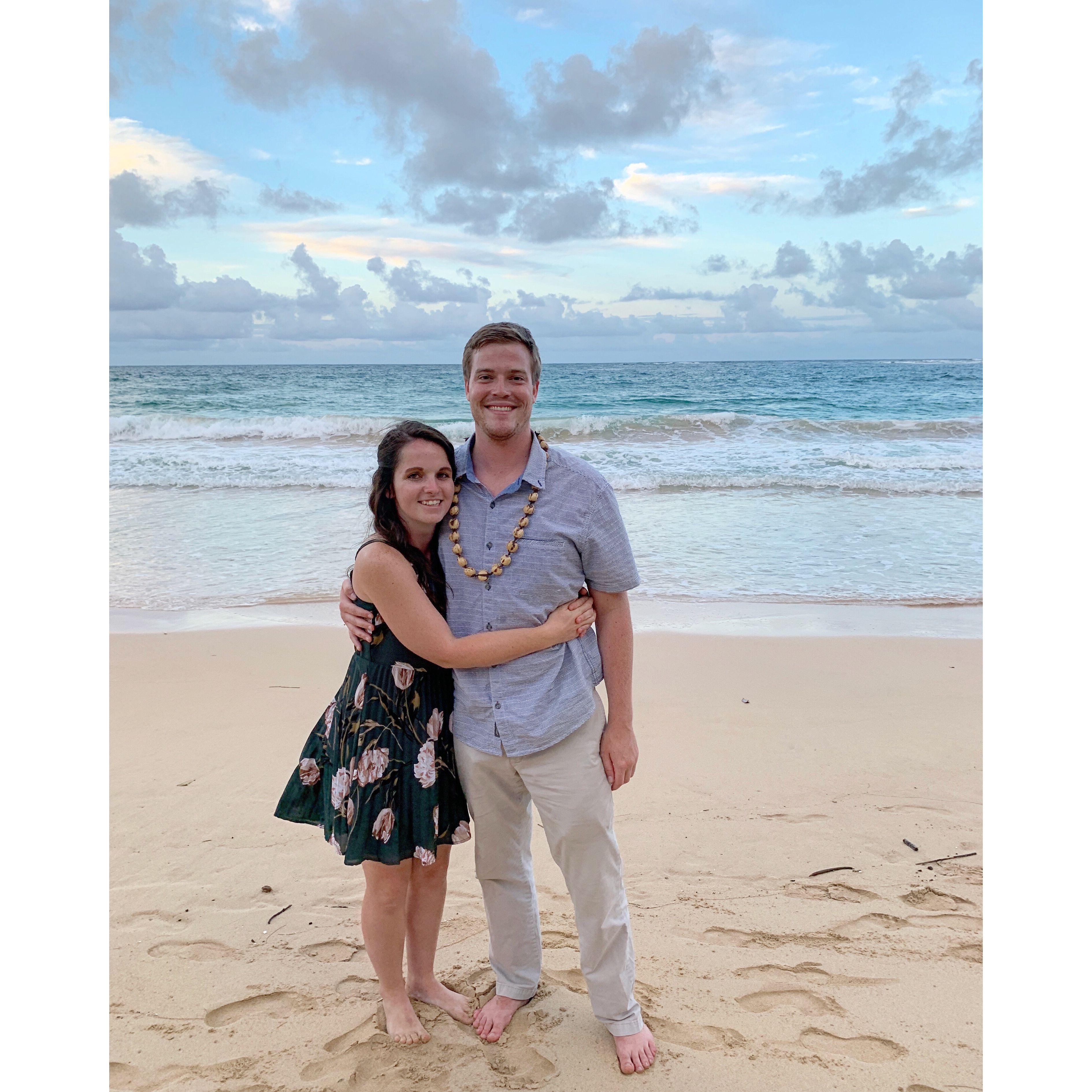 2019 - On a beach in Lāʻie, Hawaii for Meghan's older brother's wedding