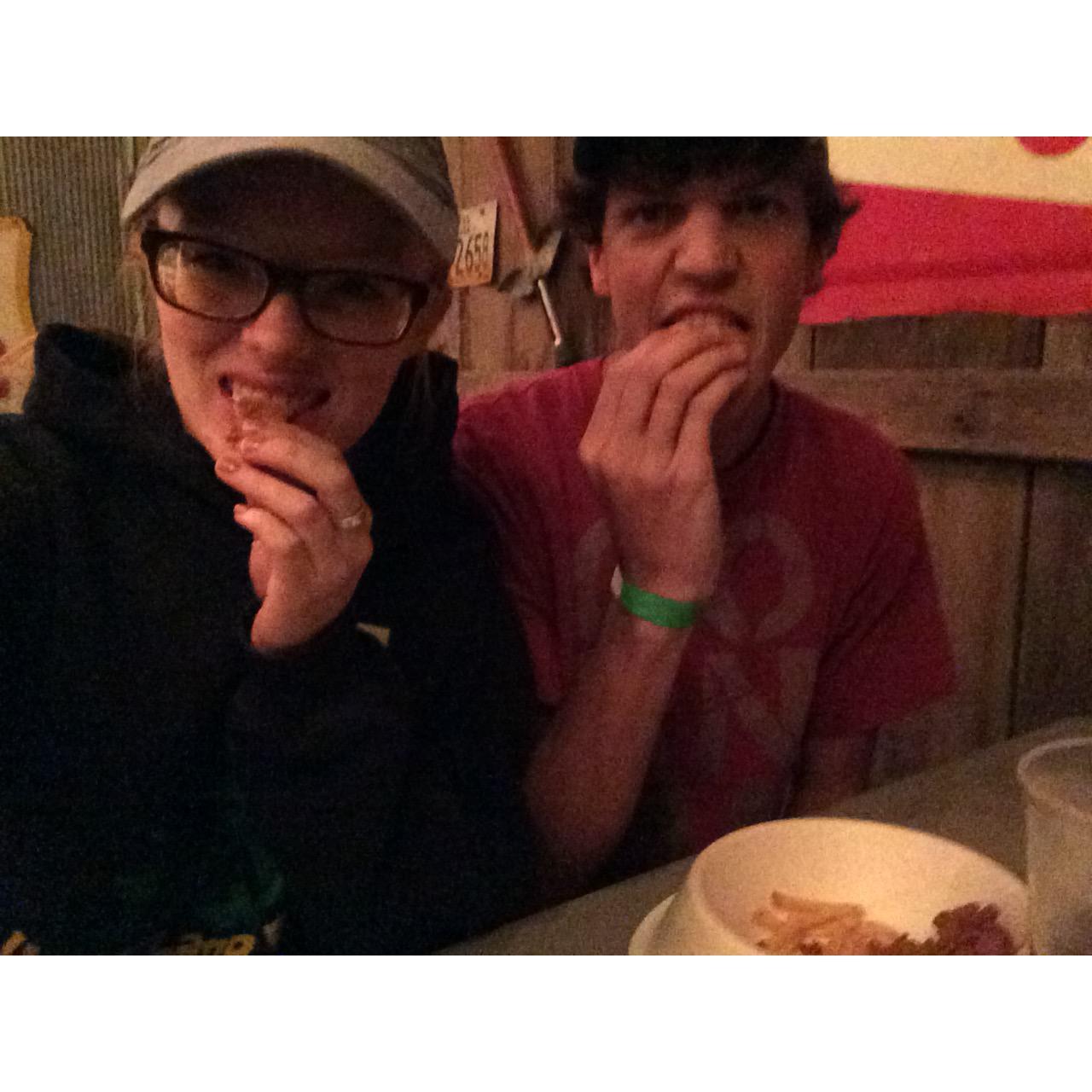 Us on break working at the Farm 2015ish