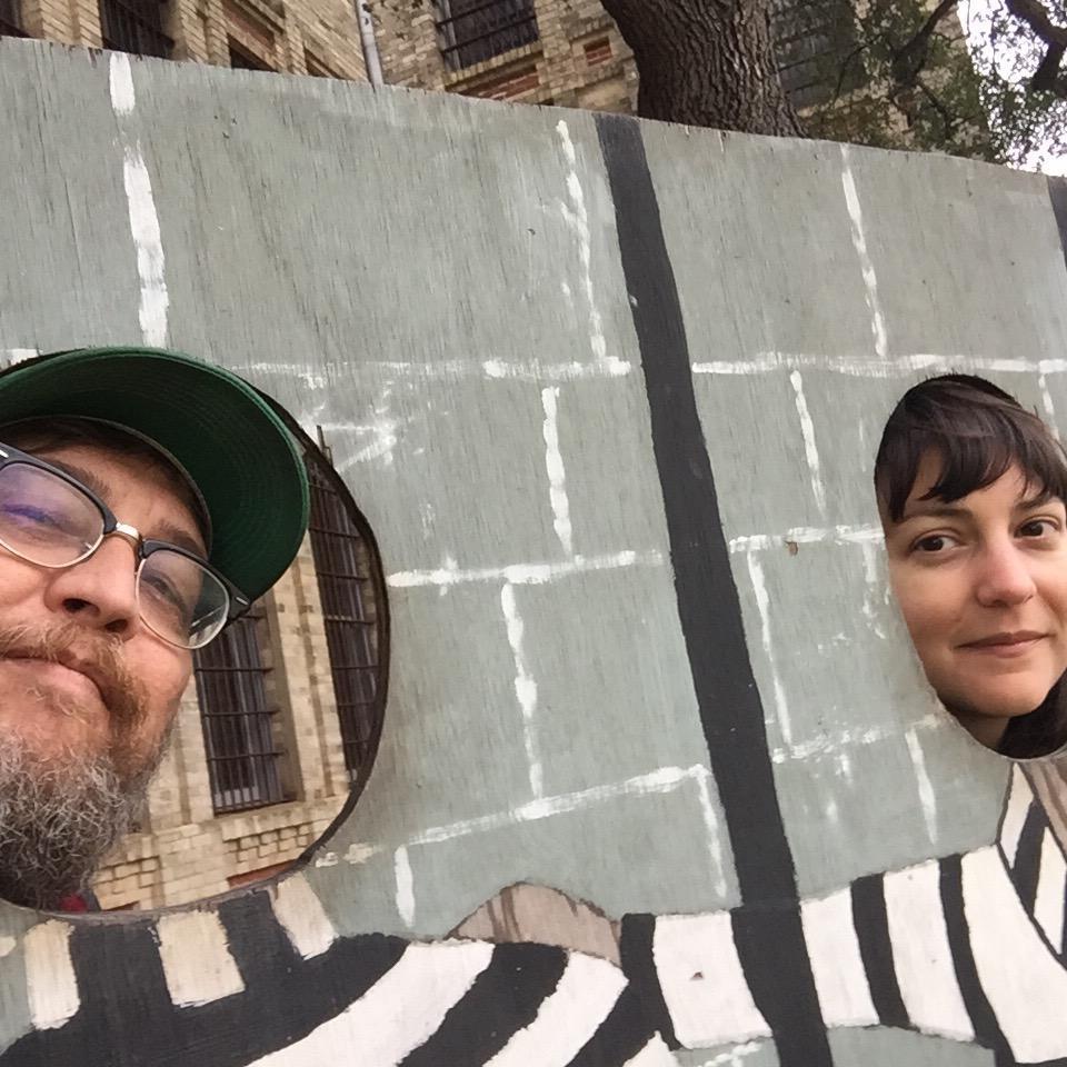Being tourists at the Old Jail Museum in Gonzales, TX