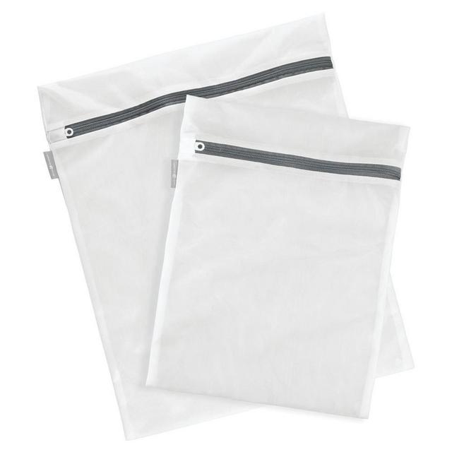 iDesign Mesh Wash Laundry Bags for Delicates In-Wash Cleaning - Bras, Underwear - Set of 2, Medium/Large, White