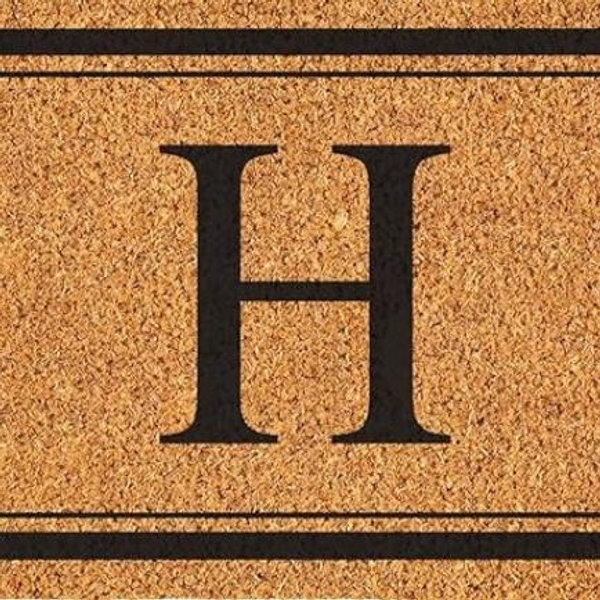 COCO MATS 'N MORE Coir Personalized Doormat Monogrammed, USA (22” x 36”, Black) Vinyl Backing | Durable Outdoor Door Mat for Home Entrance | Keeps Homes Clean (Double Bordered)