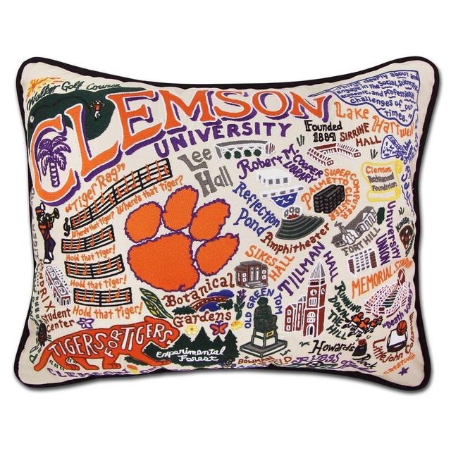 Clemson University Collegiate Embroidered Pillow