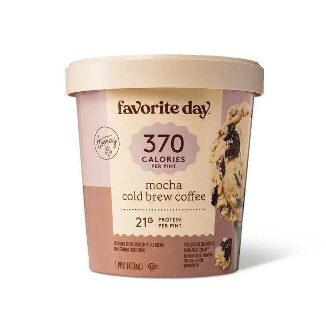 Reduced Fat Mocha Cold Brew Coffee Ice Cream - 16oz - Favorite Day™
