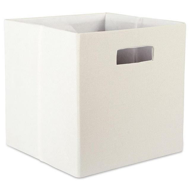 DII Poly-Cube Storage Collection Hard Sided, Collapsible Solid, Large, Off White