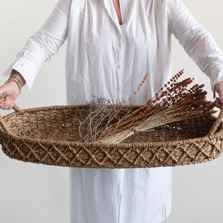 Decorative Oval Woven Seagrass Tray