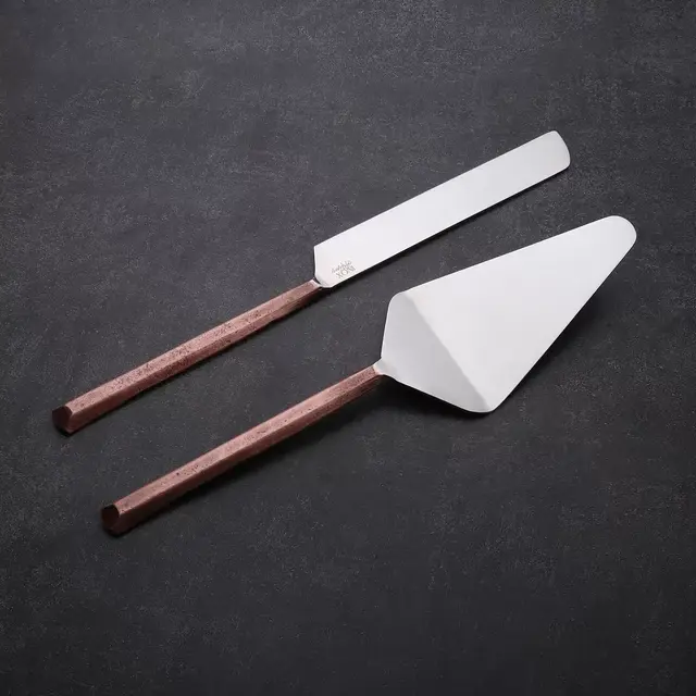 Inox Artisans Plateau Cake Server 2 Pc. Set