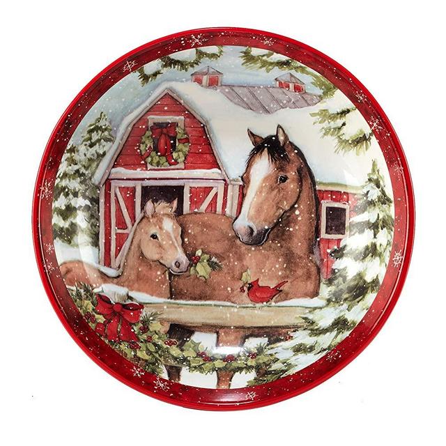Certified International Homestead Christmas Serving Bowl, 13" X 3", Multicolor