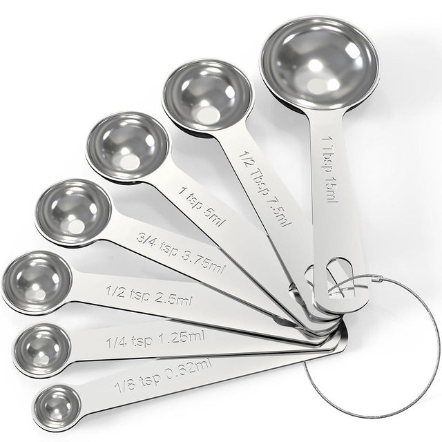 TILUCK Stainless Steel Measuring Spoons Set,Kitchen Gadgets for Cooking & Baking,Set of 7