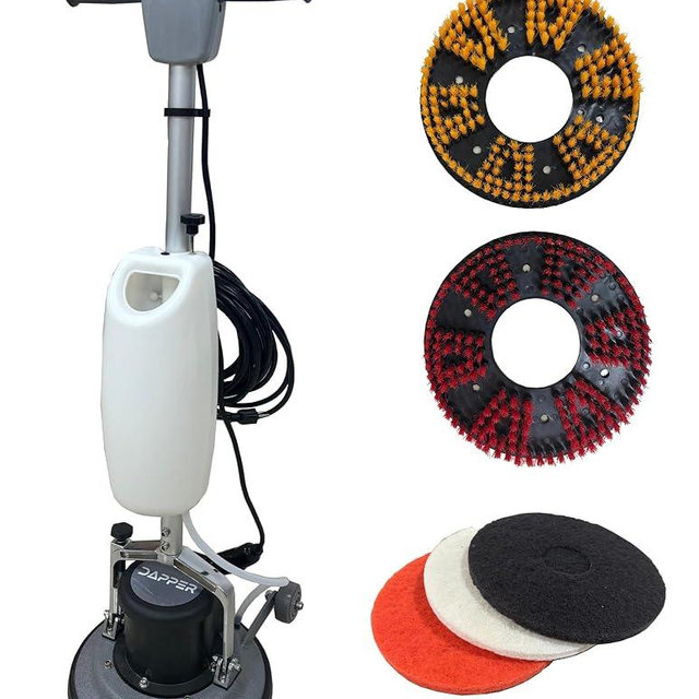 13" Multi-Purpose Commercial Floor Buffer Polisher Machine - Clean, Buff, and Polish with Ease! Ideal for Carpets Too! Includes Optional Solution Tank, 2 Brushes and 3 Scouring Pads