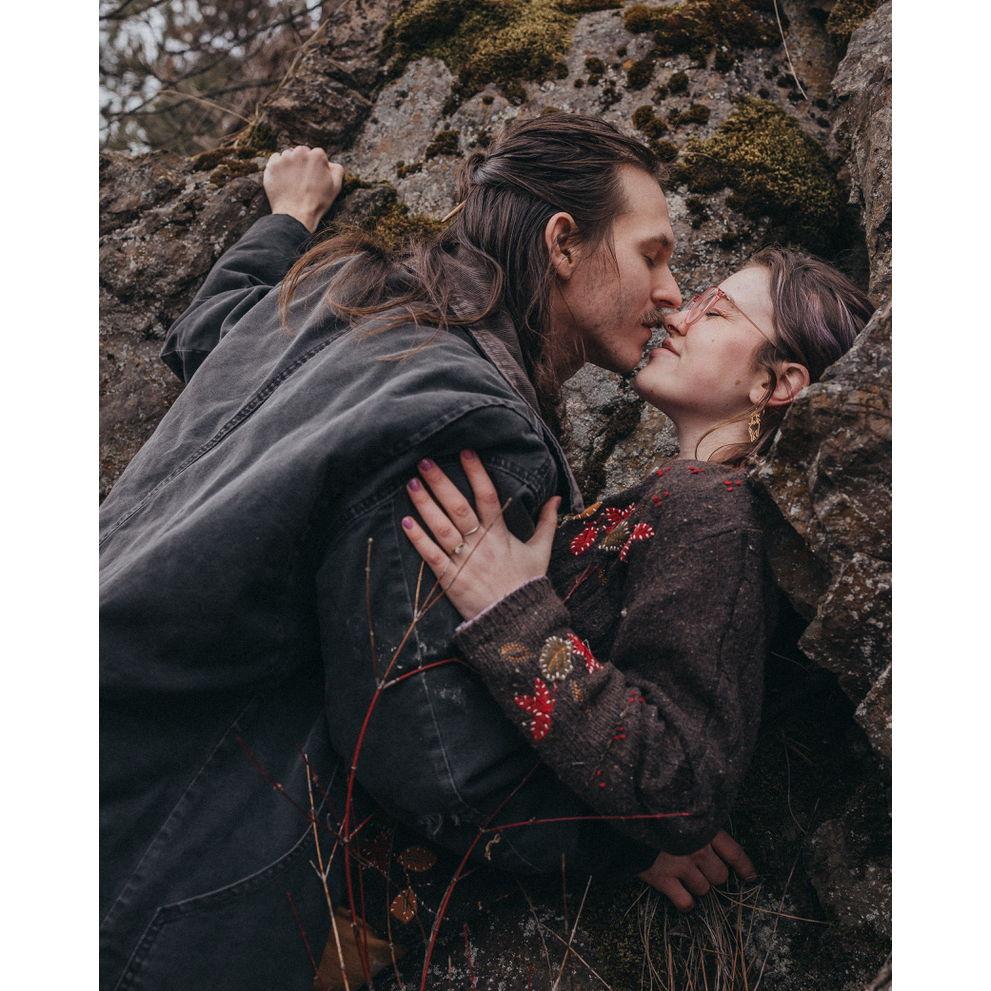 We asked for some drama at our engagement photoshoot, and this rock obliged