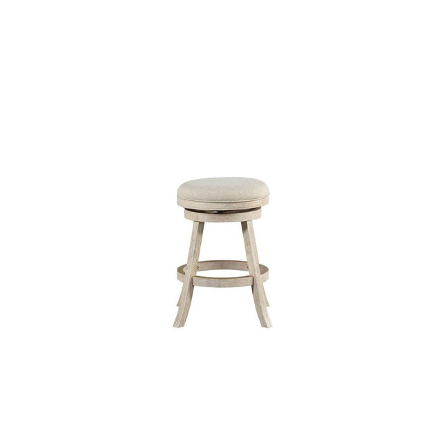 24" Fenton Swivel Counter Height Barstool Wire Brush Ivory - Boraam: Upholstered Linen Seat, Eco-Friendly Wood