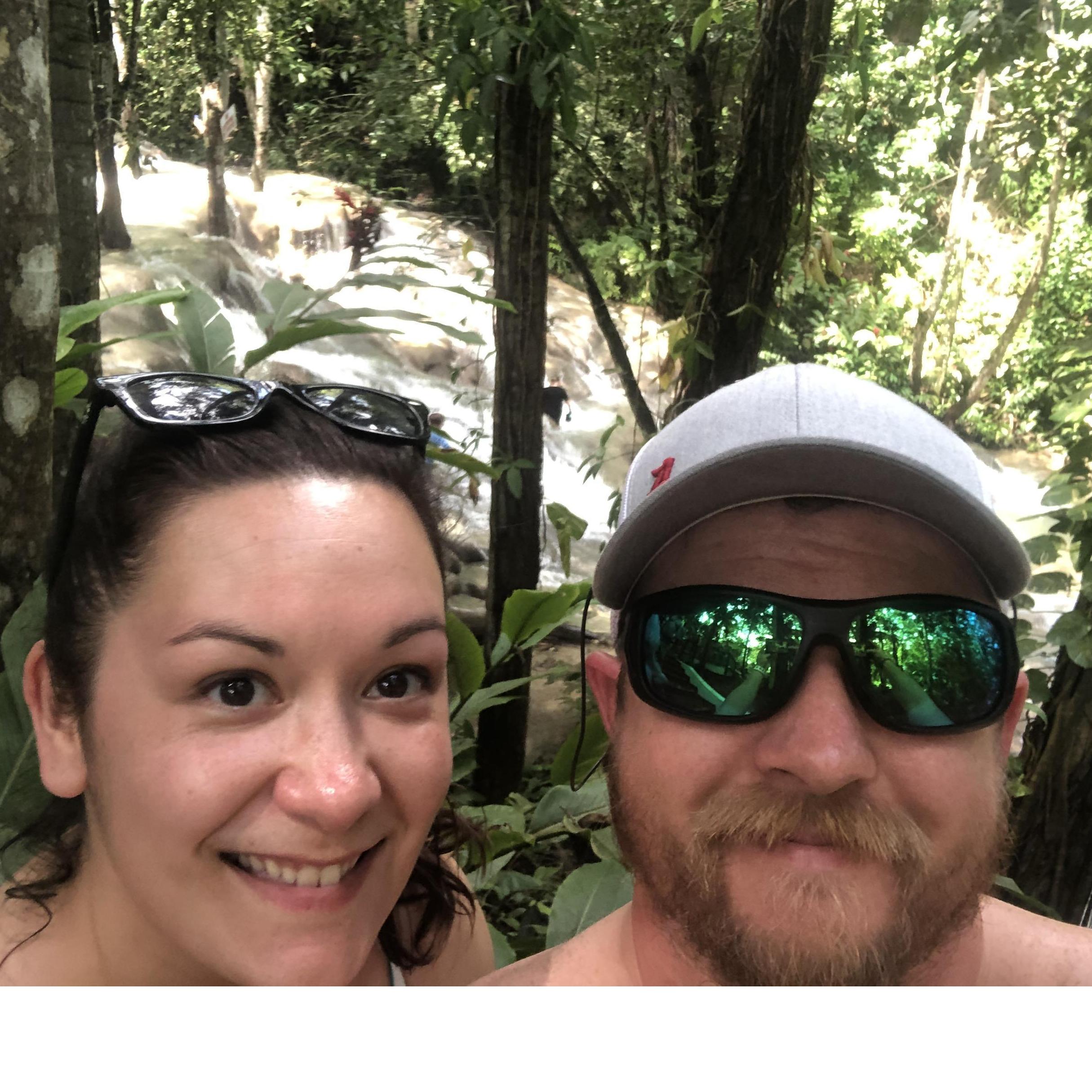 right before we started the climb up Dunn's River Falls - Ocho Rios, Jamaica
