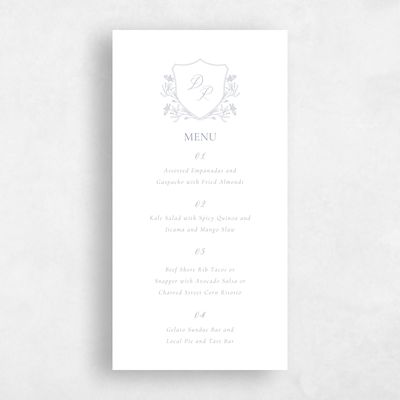 White Wedding Menu - Brooklea