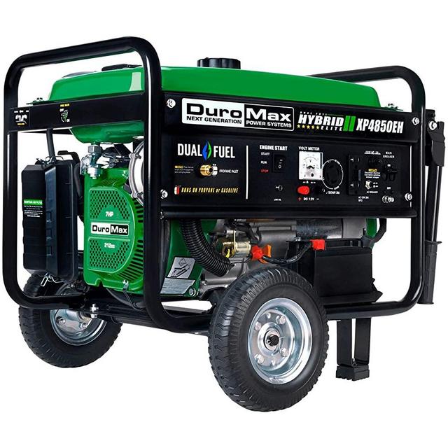 DuroMax XP4850EH Dual Fuel Portable Generator, Green
