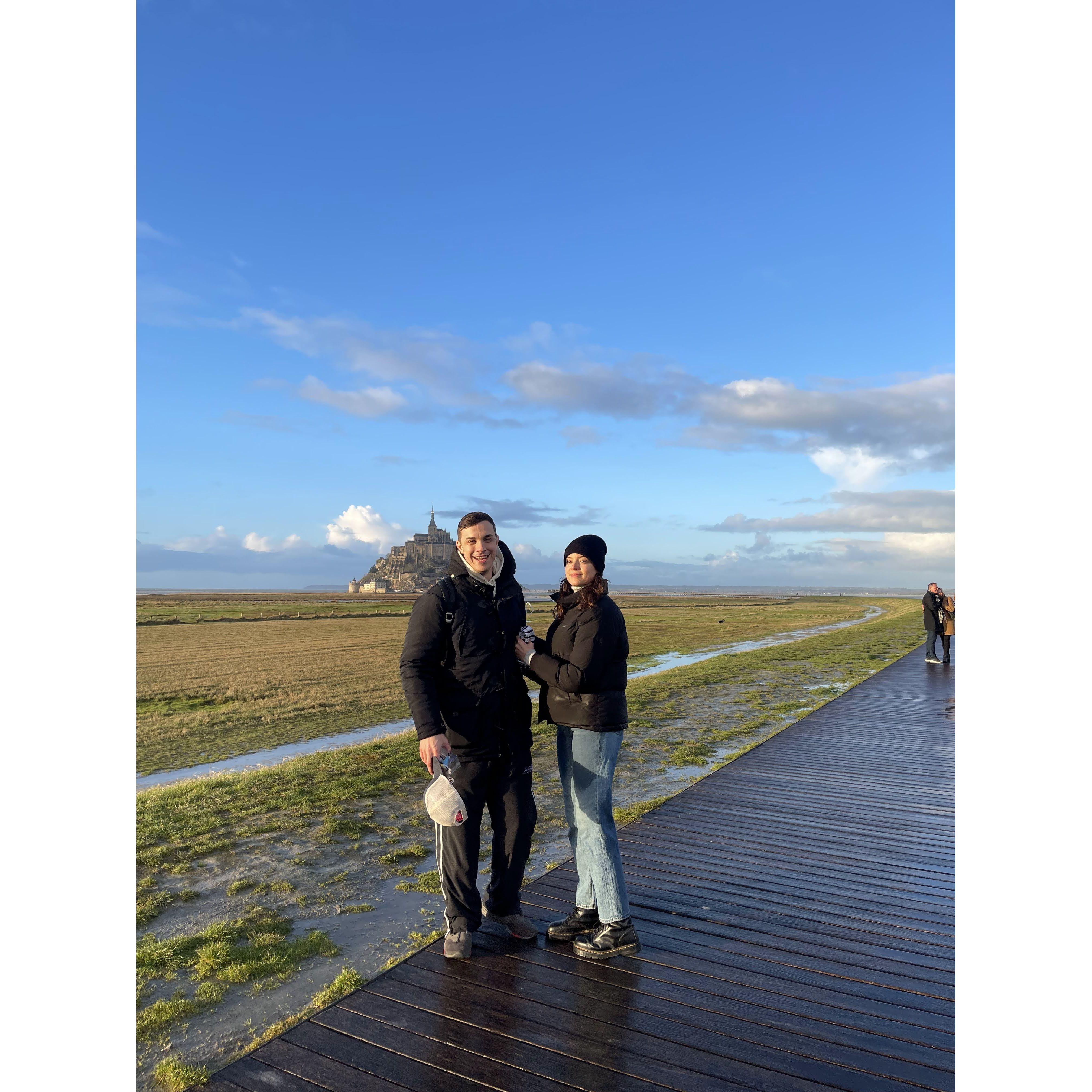 And he had the chance to experience the famous normandy weather while visiting the Mont Saint Michel !