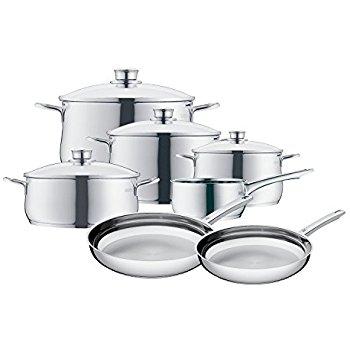 WMF 07 3057 6040 11-Piece Diadem Cookware Set, Silver