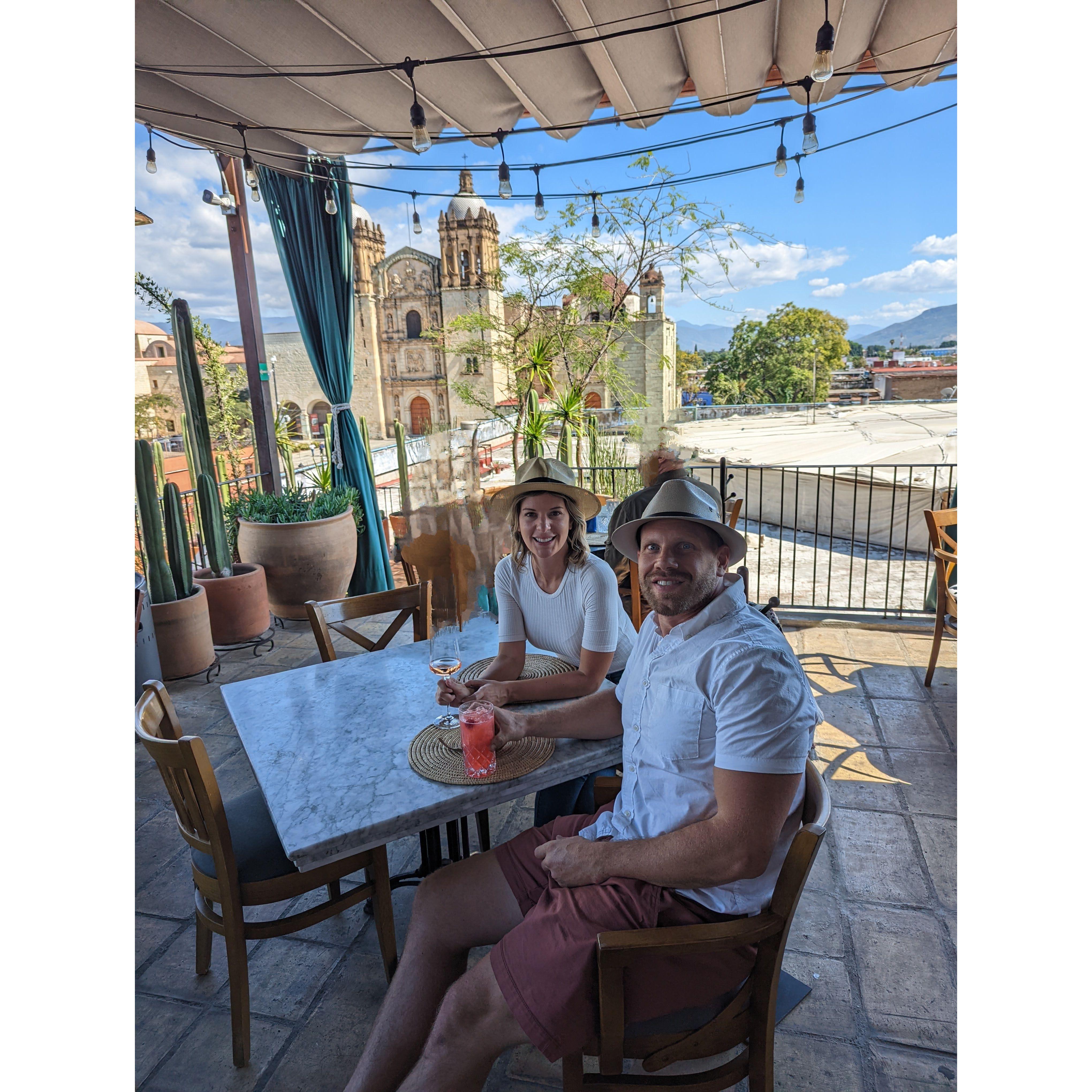 Drinks in Oaxaca for Steve's birthday!