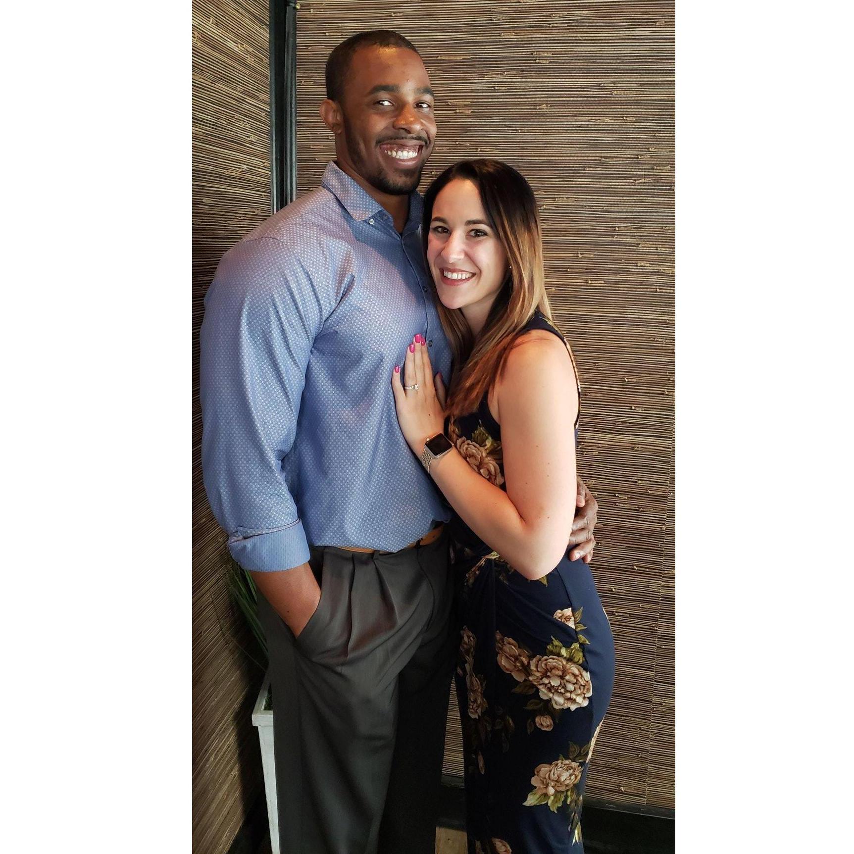 Chris pops the question/Our Engagement Dinner - June 2019