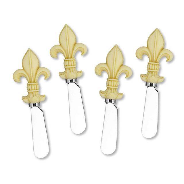 Supreme Housewares Fleur de Lis Mr 4-Piece Resin Cheese Spreader, 5"