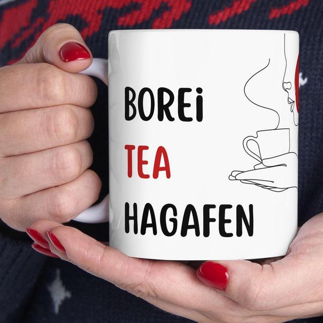 Hebrew Tea Mug Funny Jewish Gift Judaica Gift for Her Borei Tea Hagefen Ceramic Mug 11oz Israel Gift for Home Essentials Gift Jewish Cup