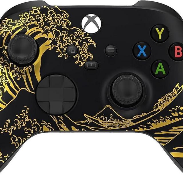 Custom Controllerzz Wireless Controller for Microsoft Xbox Series X/S & Xbox One - Soft Touch Feel - Custom Series X/S Controller (X/S Golden Waves)