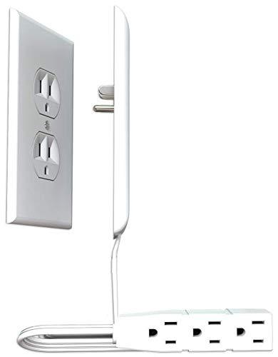 Sleek Socket Ultra-Thin Electrical Outlet Cover | Hides Ugly & Unsafe Plugs & Cords | 3 ft. Oversized Outlet Cover with 3 Outlet Power Strip | UL/CSA Safety Certified