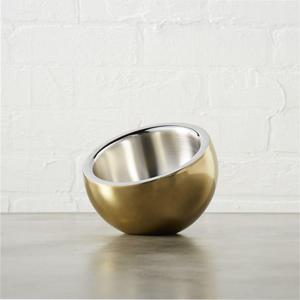 cb2 stainless steel gold mini snack bowl