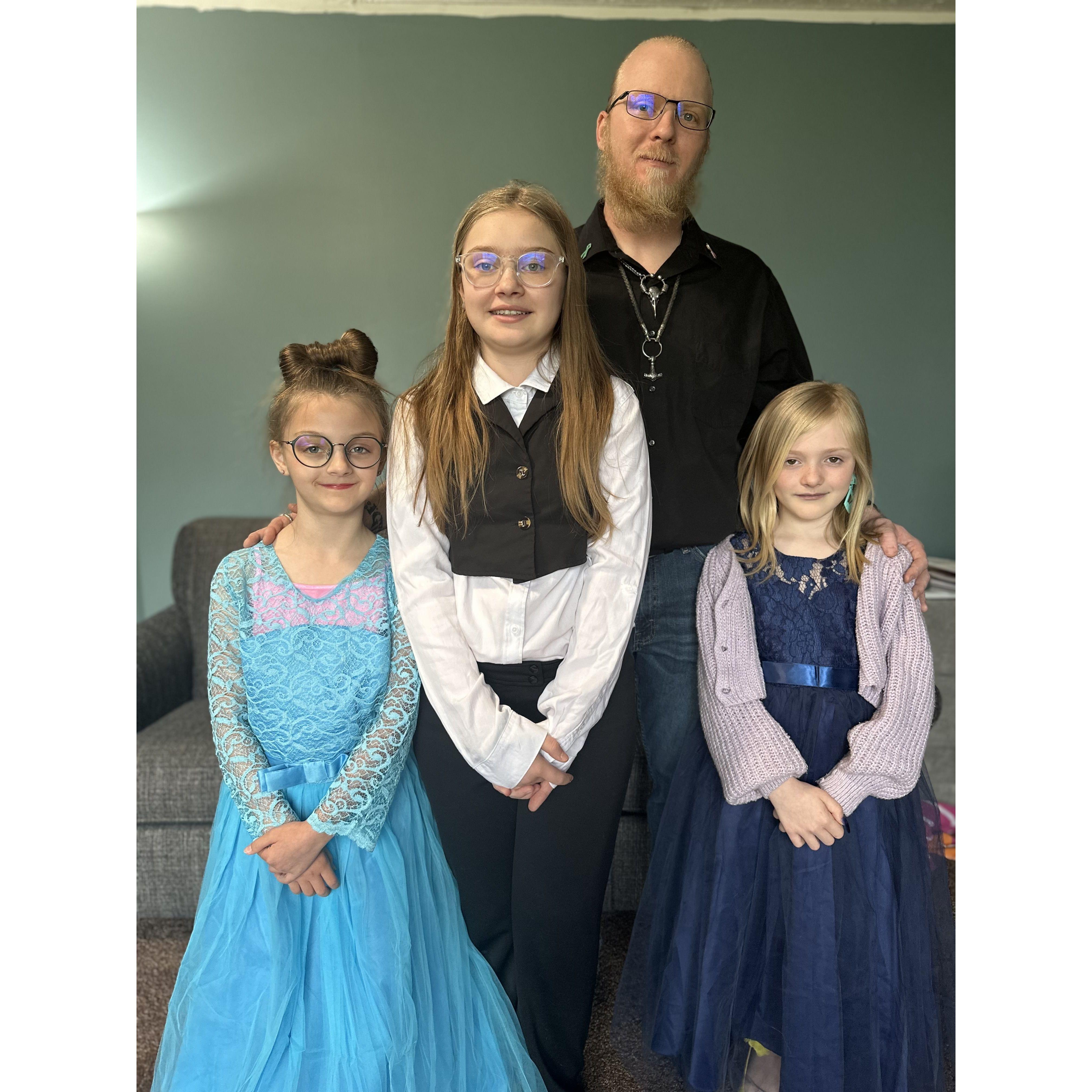 Getting all ready for a daddy daughter dance.